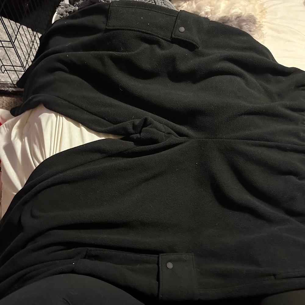 PINK Victoria's Secret Black Fleece Wide leg cargo sweatpants